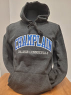 Charcoal Pullover Campus Hoodie with Applicae Embroidery